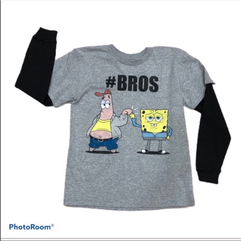 Spongebob And Patrick Baseball Style Tee